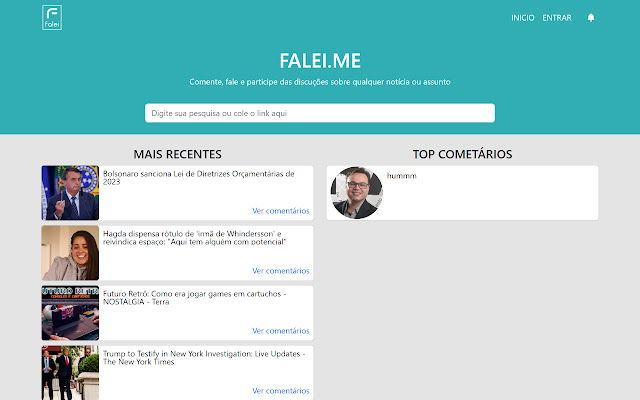 Falei.me uit de Chrome-webwinkel wordt uitgevoerd met OffiDocs Chromium online