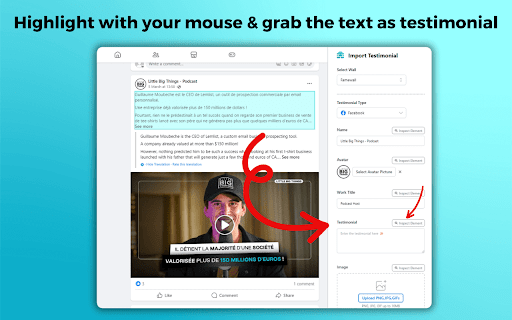 Famewall Testimonial Extension  from Chrome web store to be run with OffiDocs Chromium online