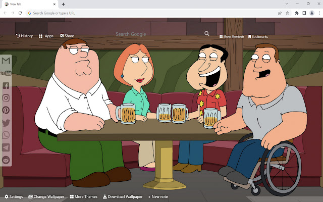 Papel de parede de Family Guy da loja virtual do Chrome para ser executado com OffiDocs Chromium online