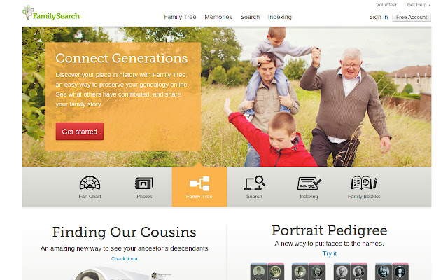 FamilySearch  from Chrome web store to be run with OffiDocs Chromium online