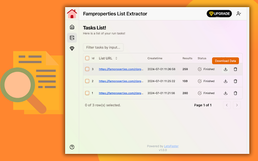 Famproperties List Extractor  from Chrome web store to be run with OffiDocs Chromium online