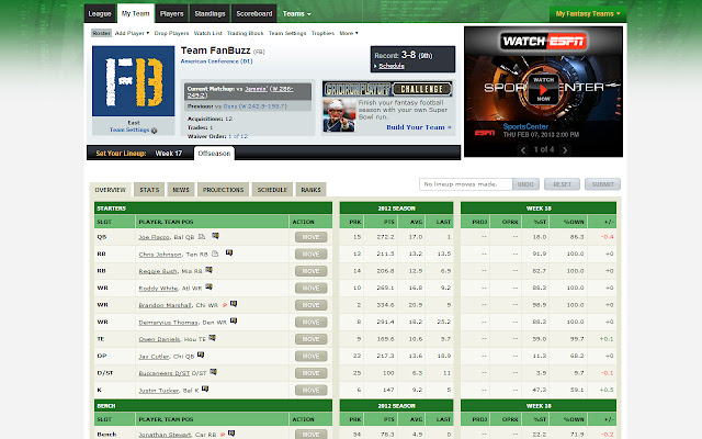 FanBuzz for ESPN Fantasy Sports  from Chrome web store to be run with OffiDocs Chromium online