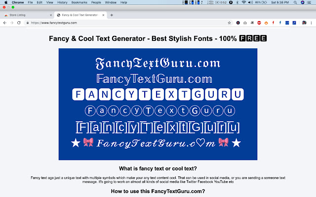 Fancy Cool Text Generator из интернет-магазина Chrome будет работать с OffiDocs Chromium онлайн