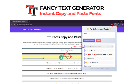Fancy Text Generator Copy and Paste Fonts  from Chrome web store to be run with OffiDocs Chromium online