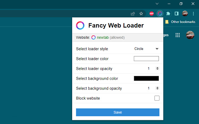 Fancy Web Loader  from Chrome web store to be run with OffiDocs Chromium online