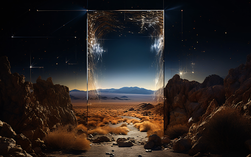 fantasy crystal door with desert landscape  from Chrome web store to be run with OffiDocs Chromium online
