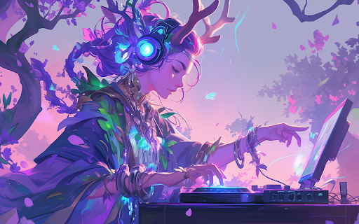 fantasy dj illustration  from Chrome web store to be run with OffiDocs Chromium online