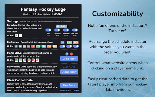 Fantasy Hockey Edge  from Chrome web store to be run with OffiDocs Chromium online