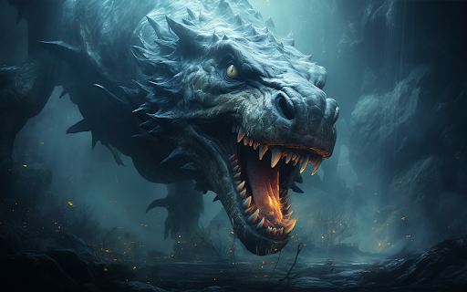 fantasy scene with surreal dinosaurs  from Chrome web store to be run with OffiDocs Chromium online