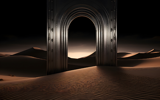 fantasy style magic door in the middle of the desert  from Chrome web store to be run with OffiDocs Chromium online