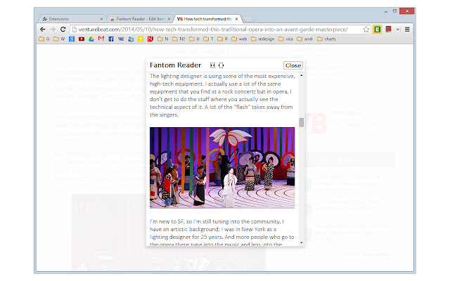 Fantom Reader  from Chrome web store to be run with OffiDocs Chromium online