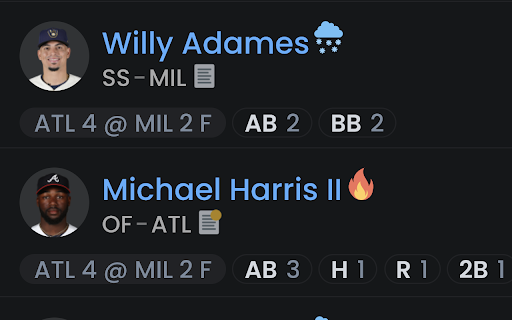 Fantrax Baseball Hot/Cold Indicator  from Chrome web store to be run with OffiDocs Chromium online