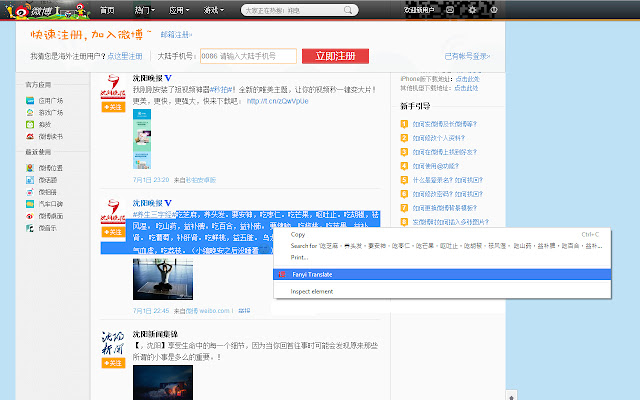 Fanyi Translate  from Chrome web store to be run with OffiDocs Chromium online
