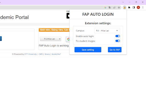FAP Auto Login  from Chrome web store to be run with OffiDocs Chromium online