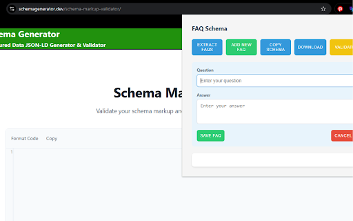 FAQ Schema  from Chrome web store to be run with OffiDocs Chromium online