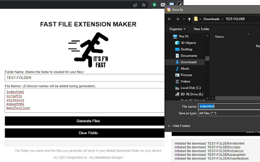 FAST FILE EXTENSION MAKER  from Chrome web store to be run with OffiDocs Chromium online