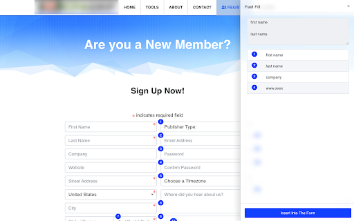 Fast Fill Fill the form only with one click  from Chrome web store to be run with OffiDocs Chromium online