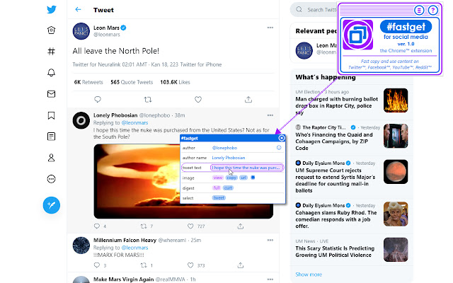 #fastget For Social Media  from Chrome web store to be run with OffiDocs Chromium online