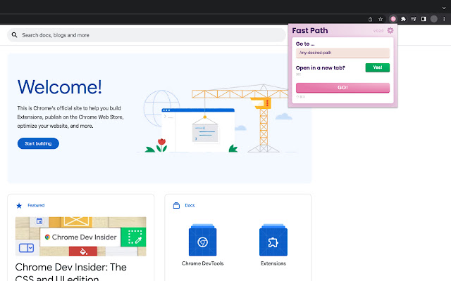 Fast Path  from Chrome web store to be run with OffiDocs Chromium online