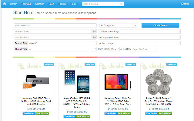 Fast Search for eBay  from Chrome web store to be run with OffiDocs Chromium online