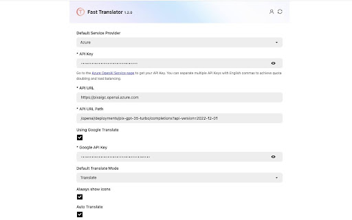 Fast Translator  from Chrome web store to be run with OffiDocs Chromium online