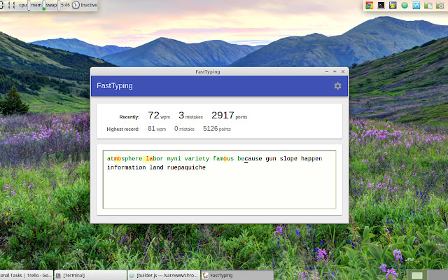 fast typing  from Chrome web store to be run with OffiDocs Chromium online