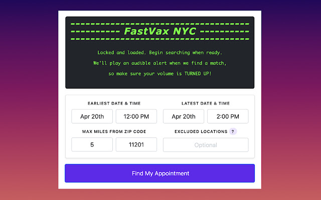 FastVax NYC  from Chrome web store to be run with OffiDocs Chromium online