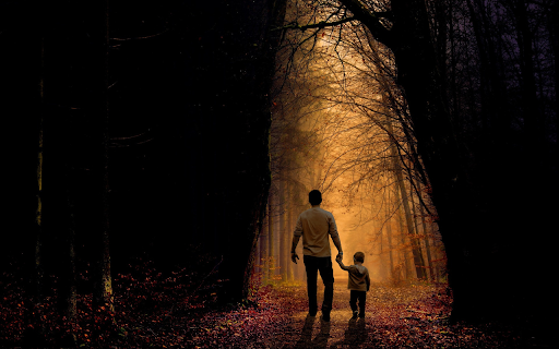 Father and son go for a walk  from Chrome web store to be run with OffiDocs Chromium online