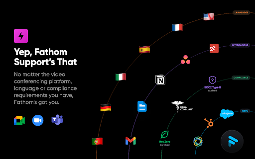 Fathom AI Note Taker for Google Meet  from Chrome web store to be run with OffiDocs Chromium online