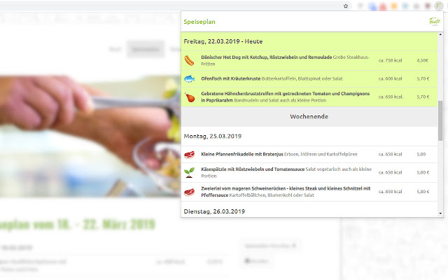 Fautz Speiseplan จาก Chrome เว็บสโตร์เพื่อใช้งานร่วมกับ OffiDocs Chromium ออนไลน์