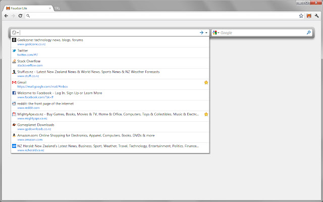 Fauxbar Lite  from Chrome web store to be run with OffiDocs Chromium online