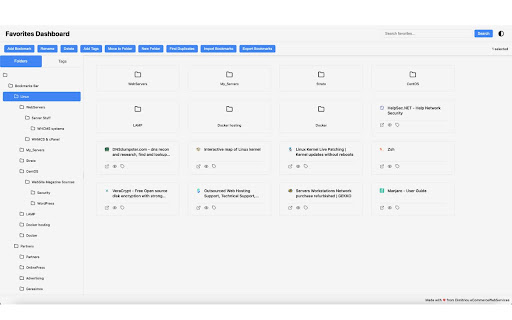 Favorites Management  from Chrome web store to be run with OffiDocs Chromium online