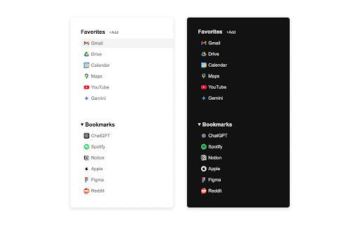 Favorites Tab  from Chrome web store to be run with OffiDocs Chromium online