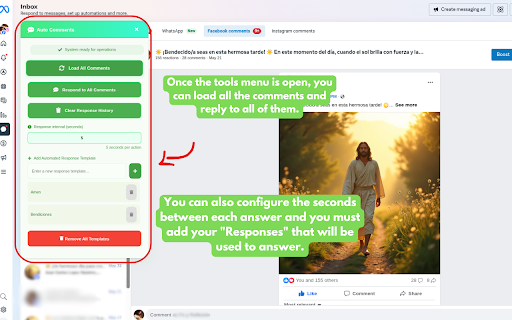 FB Auto Comments  from Chrome web store to be run with OffiDocs Chromium online