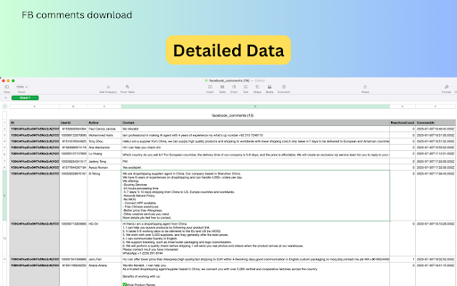 FB comments download export facebook comments  from Chrome web store to be run with OffiDocs Chromium online