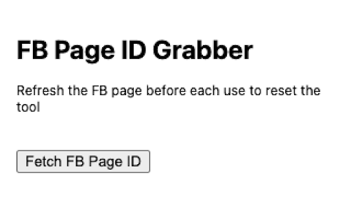FB Page ID Scraper  from Chrome web store to be run with OffiDocs Chromium online