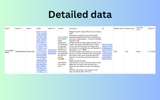 FB posts exporter export facebook group posts and comments  from Chrome web store to be run with OffiDocs Chromium online