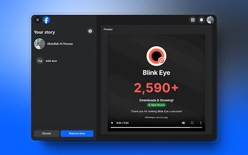 FB QuickStory Post Video Stories on Facebook from Desktop  from Chrome web store to be run with OffiDocs Chromium online