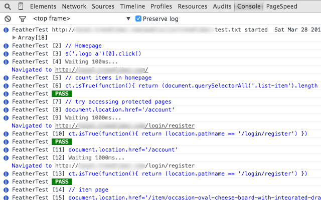 Tes Otomatis Situs Web FeatherTest dari toko web Chrome untuk dijalankan dengan OffiDocs Chromium online