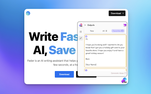 FederAI Create Amazing content with AI  from Chrome web store to be run with OffiDocs Chromium online