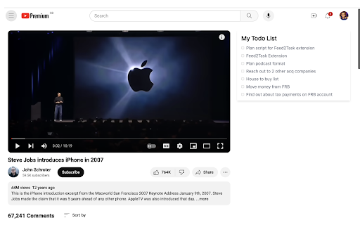 Feed2Task  from Chrome web store to be run with OffiDocs Chromium online