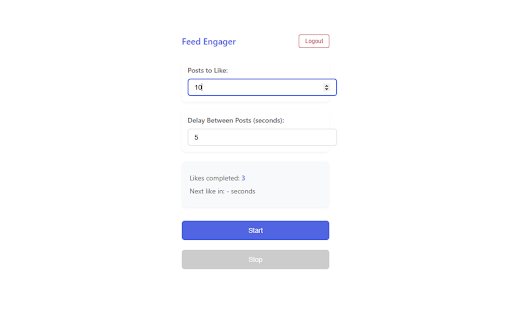 Feed Engager Auto Like Post on Your Feed  from Chrome web store to be run with OffiDocs Chromium online