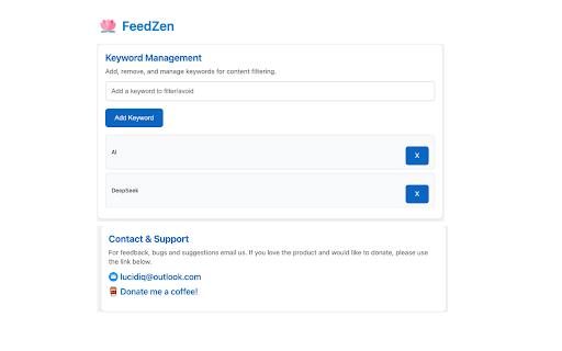FeedZen  from Chrome web store to be run with OffiDocs Chromium online