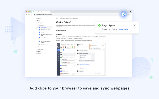 Feishu Clip  from Chrome web store to be run with OffiDocs Chromium online