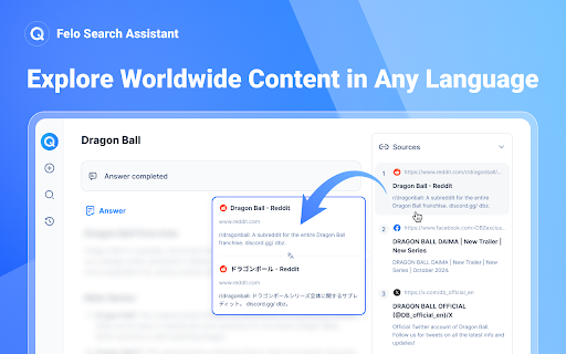 Felo Your Free AI Search Assistant  from Chrome web store to be run with OffiDocs Chromium online