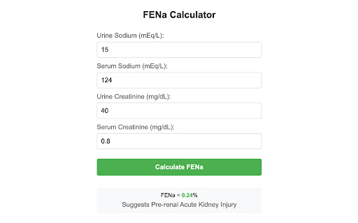 FENa Calculator  from Chrome web store to be run with OffiDocs Chromium online