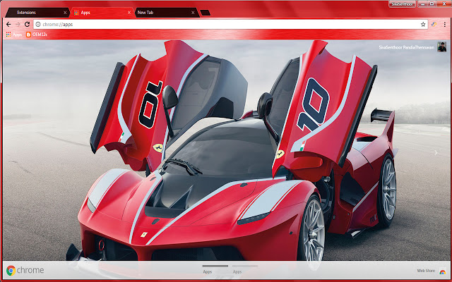 Chrome 网上商店的 Ferrari LaFerrari FXX K Supercar 将与 OffiDocs Chromium 在线一起运行