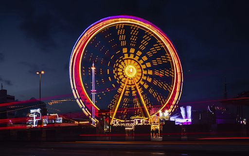 Ferris Wheel With Lights Turned on during Night Time  from Chrome web store to be run with OffiDocs Chromium online