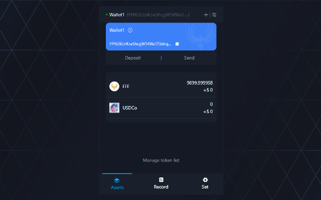 FFF Wallet  from Chrome web store to be run with OffiDocs Chromium online