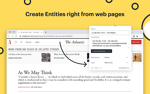 Fibery Browser Extension  from Chrome web store to be run with OffiDocs Chromium online